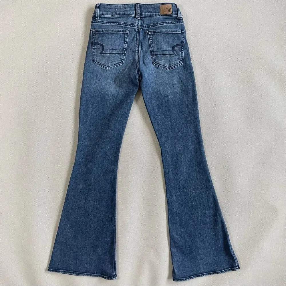 American Eagle Hi-Rise Artist Super Stretch Bootcut Denim Jeans EUC Size 0